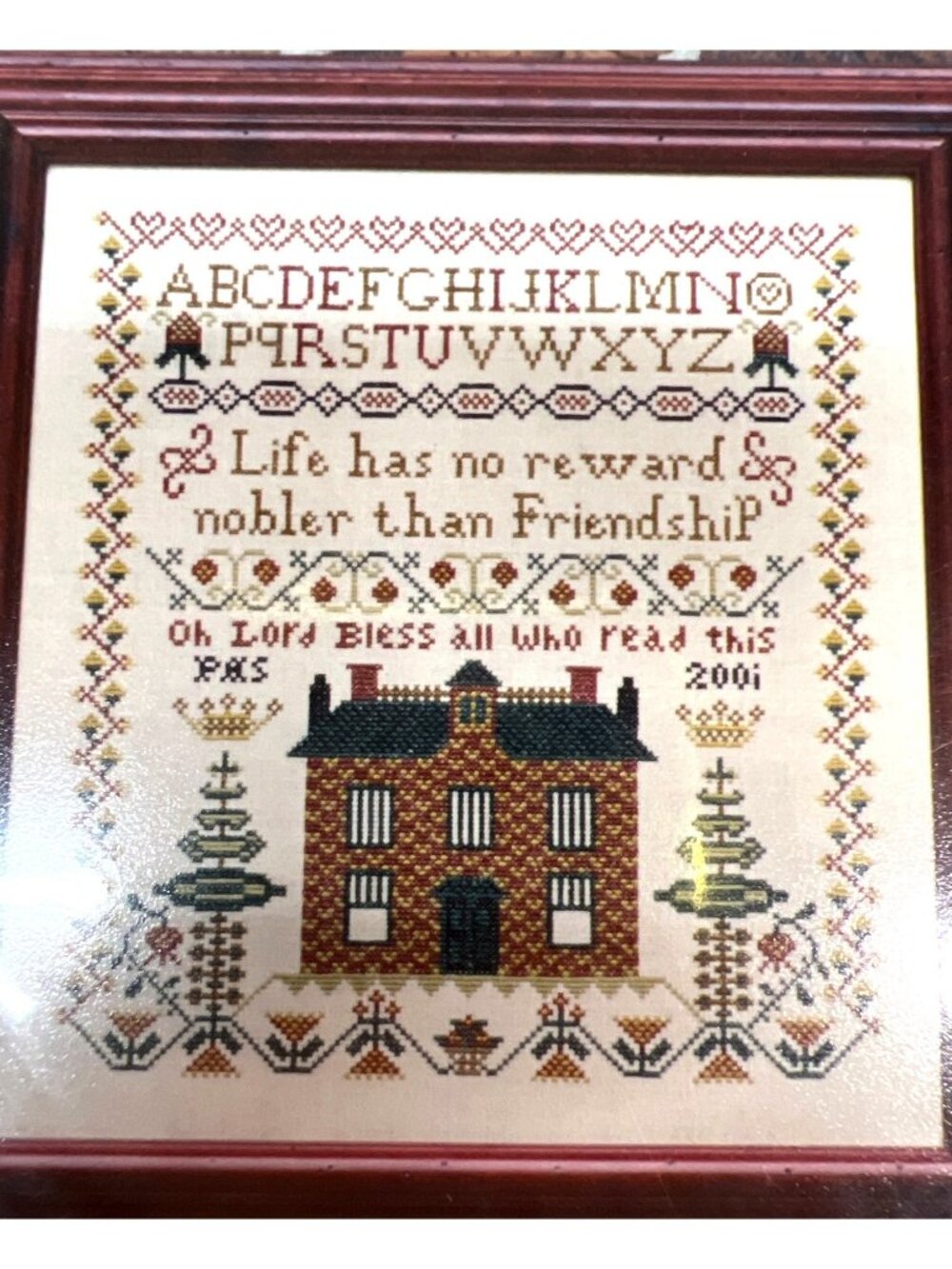 RARE Hearts And Flowers Sampler Cross-Stitch Pattern By The Prairie Sampler